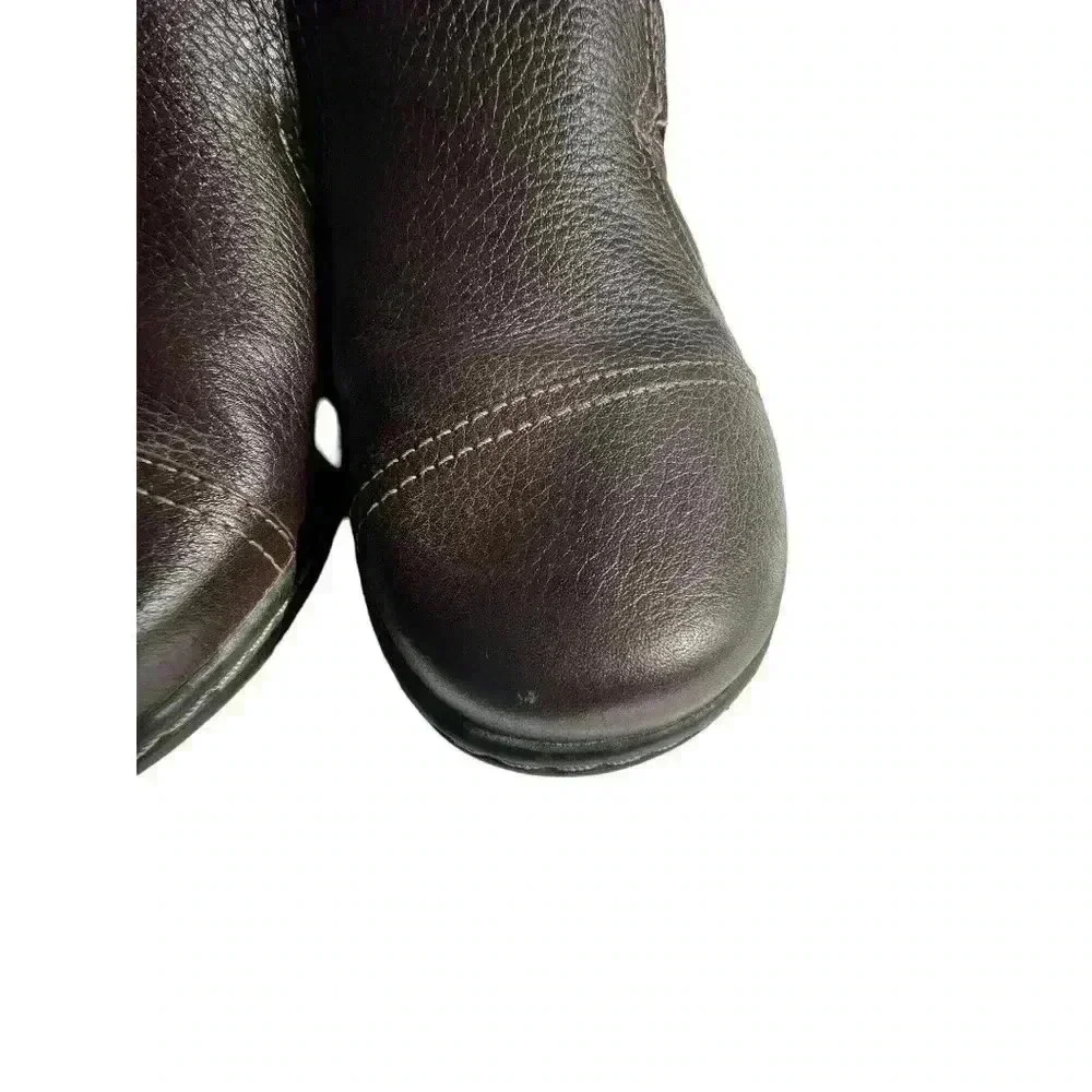 CLARKS - WOMENS CORA POPPY SHOES•BROWN GENUINE LEATHER FLATS•SIZE 61/2•